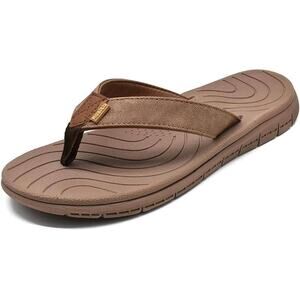 KuaiLu Women's Non-Slip Sandals, Size 10 - Brown Summer Beach Thong Sandals